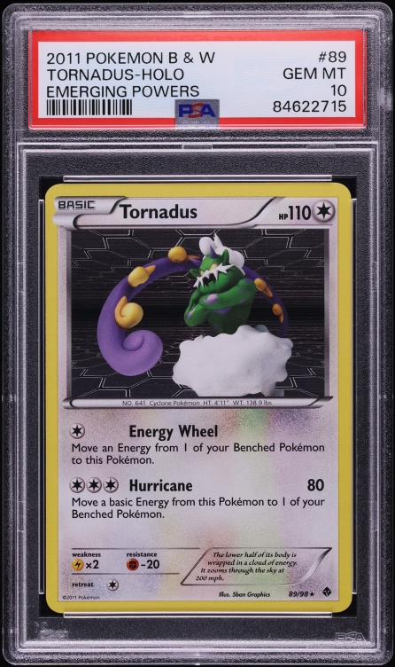 2011 Pokemon Black & White Emerging Powers Holo Tornadus #89 PSA 10 GEM MINT