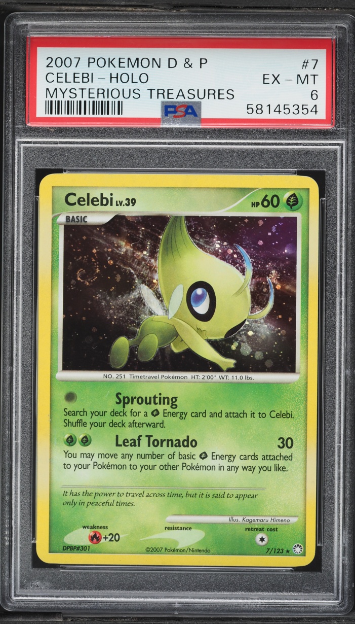 2007 Pokemon Diamond & Pearl Mysterious Treasures Holo Celebi #7 PSA 6 EXMT