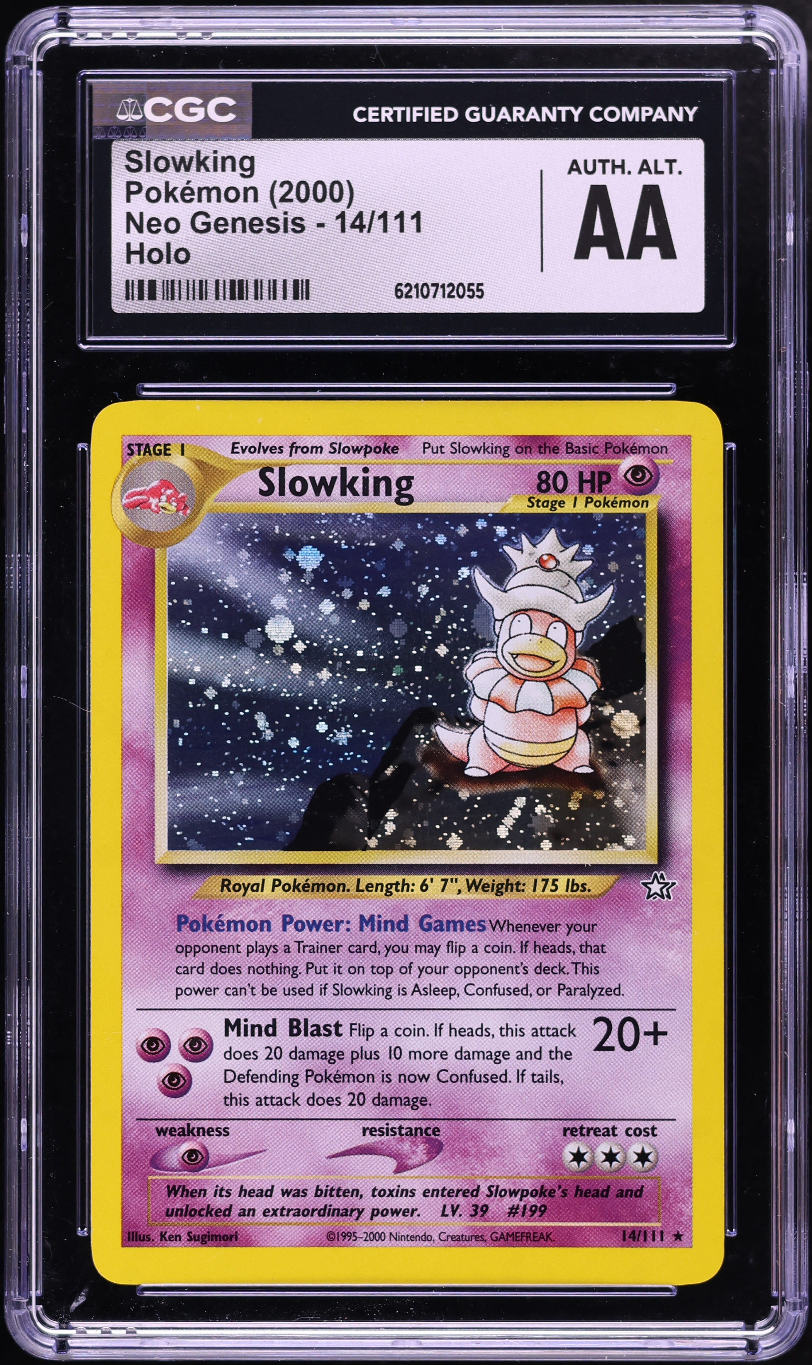 2000 Pokemon Neo Genesis Holo Slowking #14 CGC ALTERED AUTH