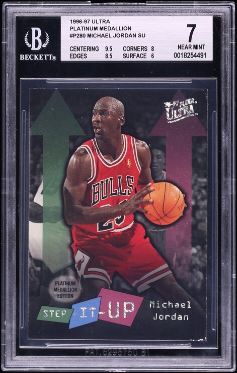 1996 Ultra Platinum Medallion Michael Jordan #P280 BGS 7 NRMT