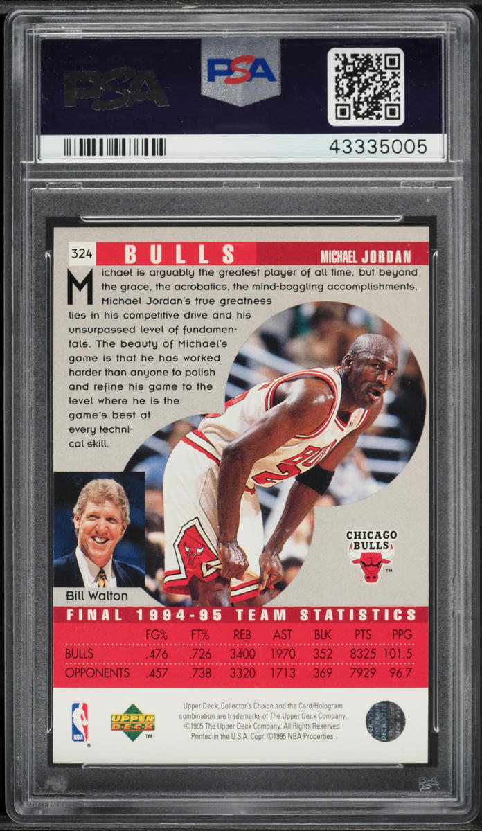 1995 Collector's Choice Michael Jordan #324 PSA 10 GEM MINT