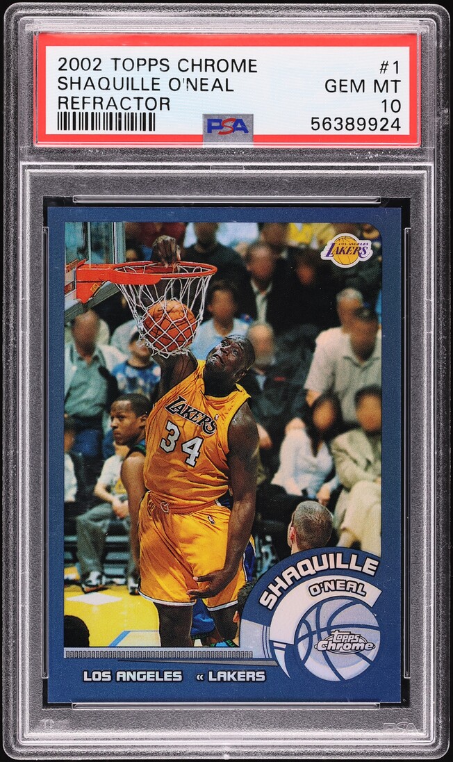 2002 Topps Chrome Refractor Shaquille O'Neal #1 PSA 10 GEM MINT
