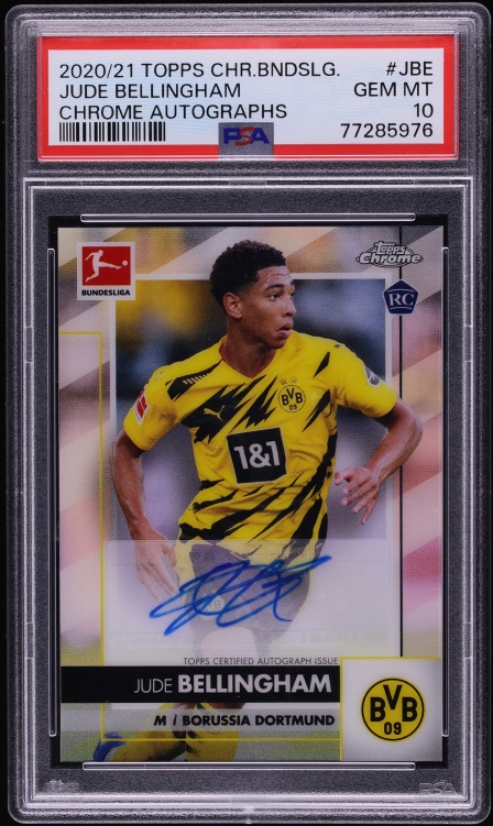 2020 Topps Chrome Bundesliga Jude Bellingham ROOKIE AUTO #JBE PSA 10 GEM MINT