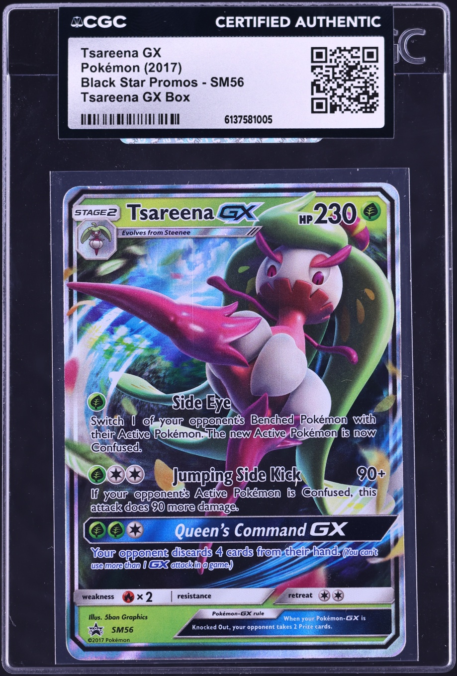 2017 Pokemon Sun & Moon Black Star Promo Tsareena GX #SM56 CGC AUTH