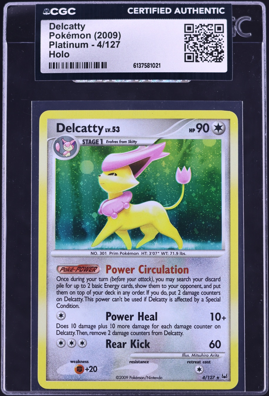2009 Pokemon Platinum Holo Delcatty #4 CGC AUTH