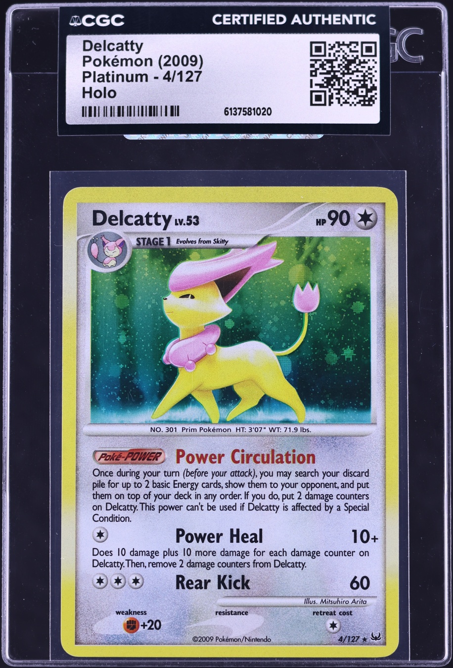 2009 Pokemon Platinum Holo Delcatty #4 CGC AUTH