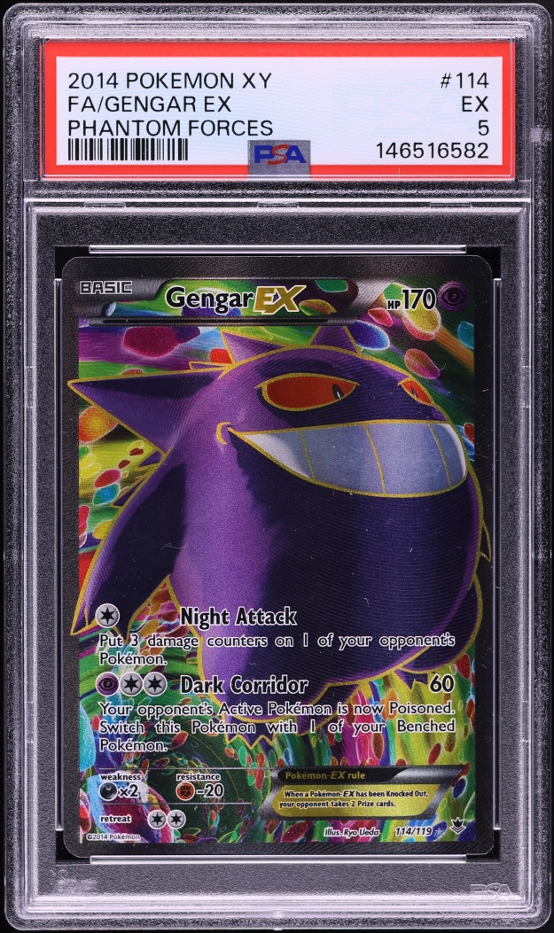 2014 Pokemon XY Phantom Forces Alt Art Gengar EX #114 PSA 5 EX