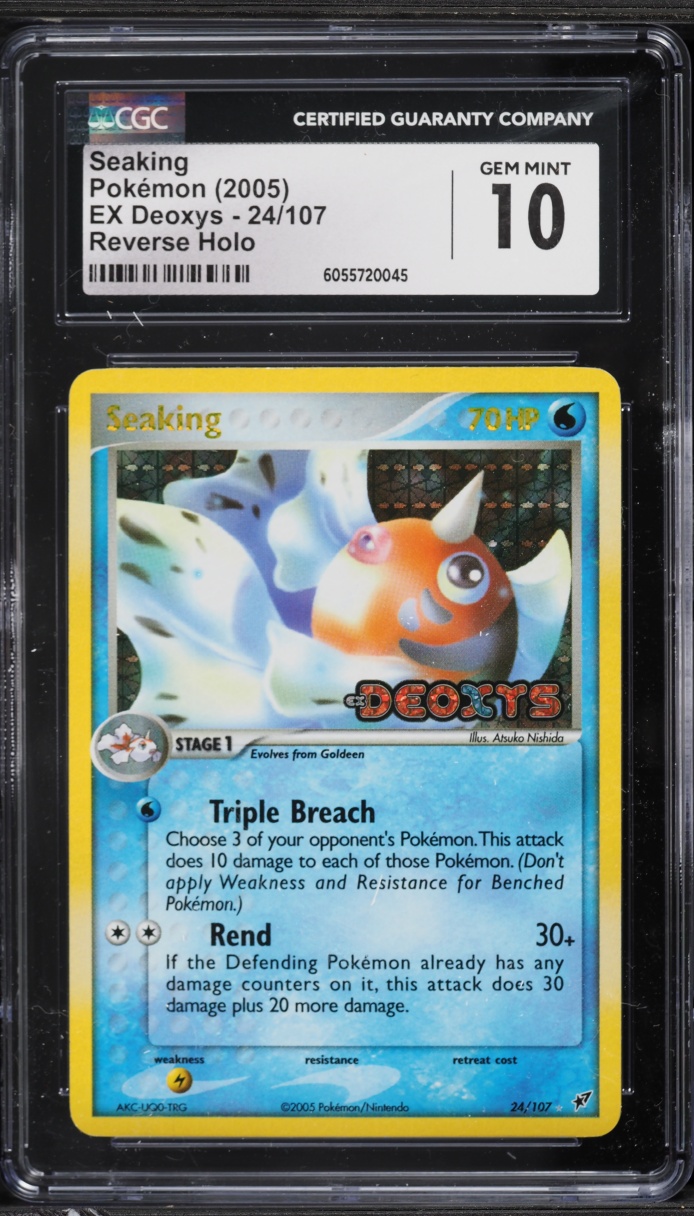 2005 Pokemon EX Deoxys Reverse Holo Seaking #24 CGC 10 GEM MINT