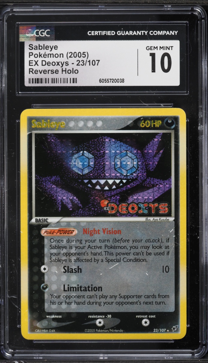 2005 Pokemon EX Deoxys Reverse Holo Sableye #23 CGC 10 GEM MINT