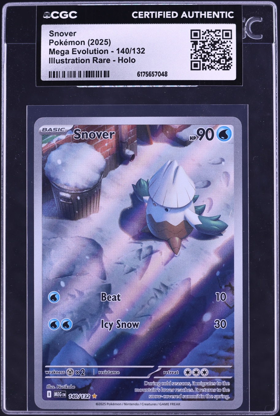 2025 Pokemon Mega Evolution IR Snover #140 CGC AUTH