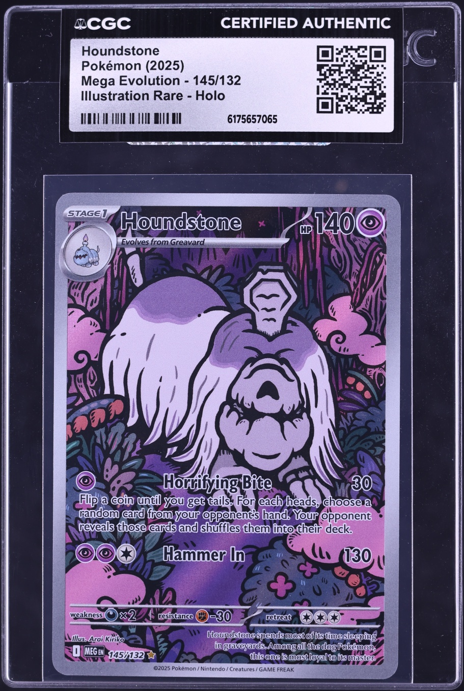2025 Pokemon Mega Evolution IR Houndstone #145 CGC AUTH