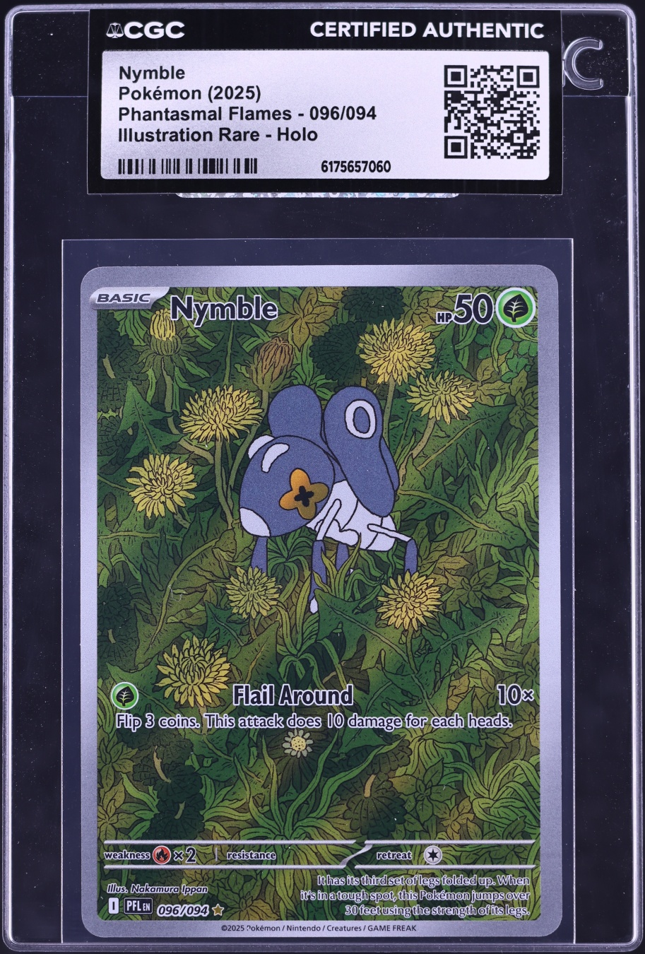 2025 Pokemon Mega Evolution Phantasmal Flames IR Nymble #96 CGC AUTH