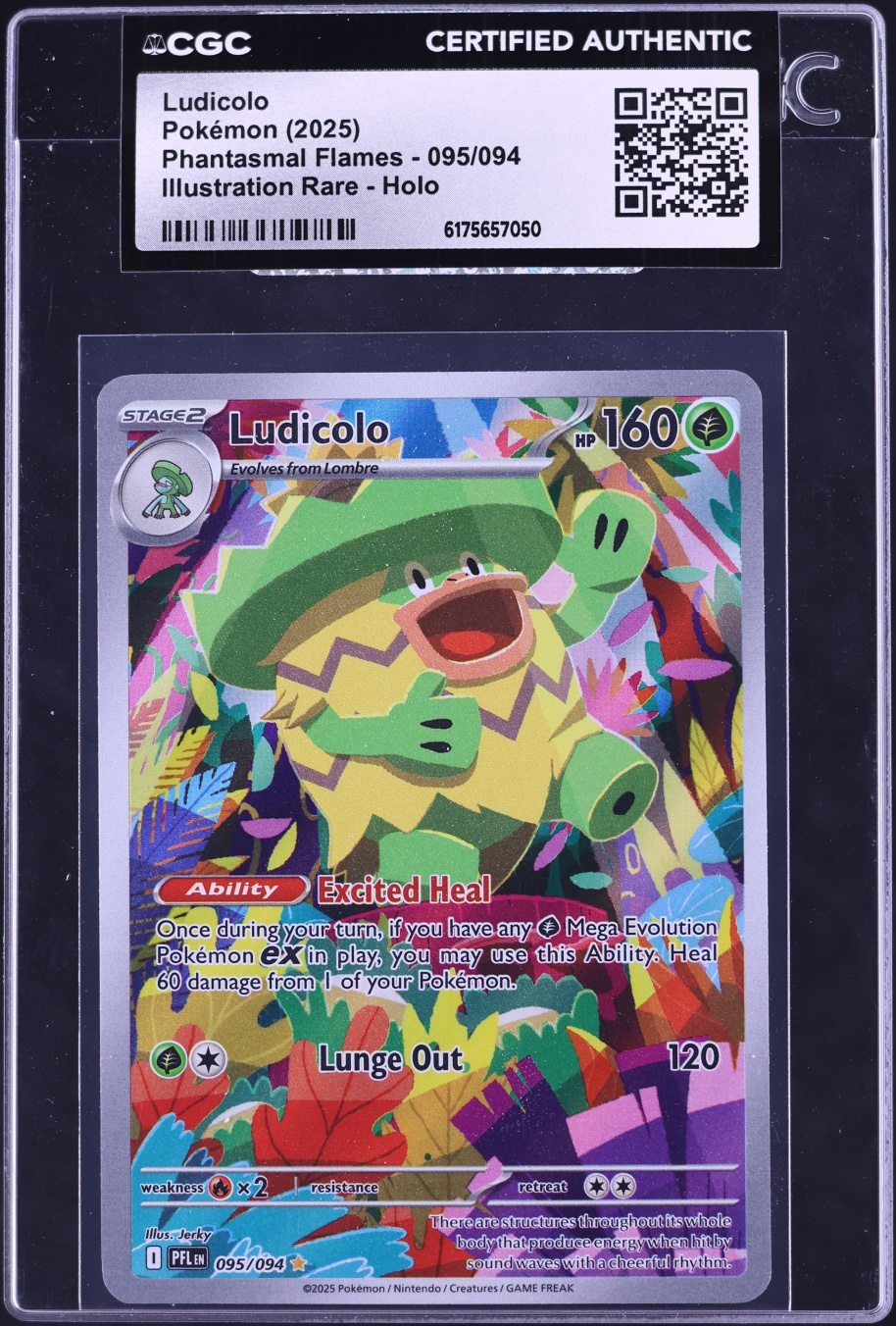 2025 Pokemon Mega Evolution Phantasmal Flames IR Ludicolo #95 CGC AUTH