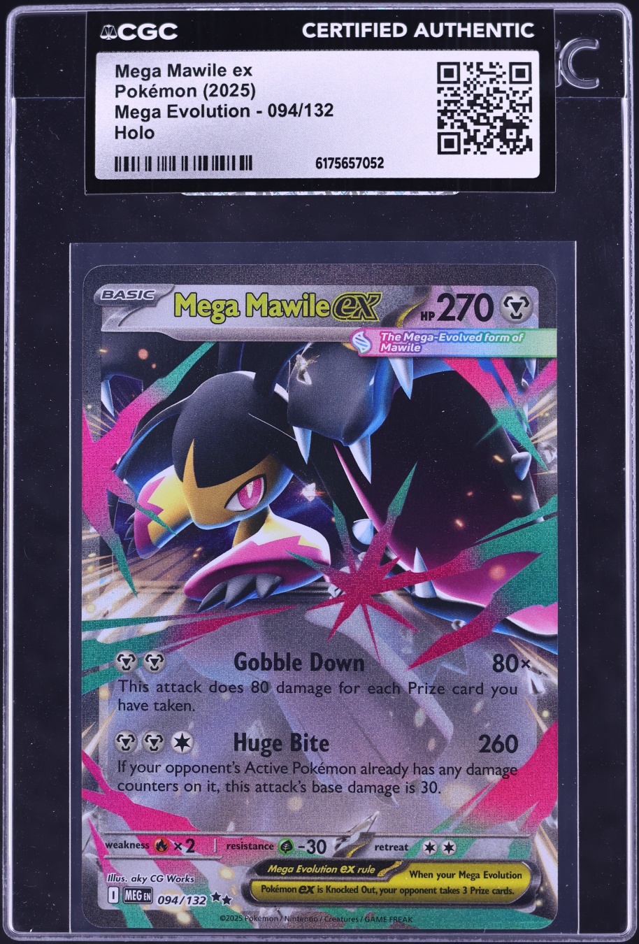 2025 Pokemon Mega Evolution Holo Mega Mawile Ex #94 CGC AUTH
