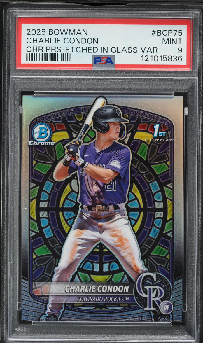 2025 Bowman Chrome Etched Glass Charlie Condon PROSPECT #BCP75 PSA 9 MINT