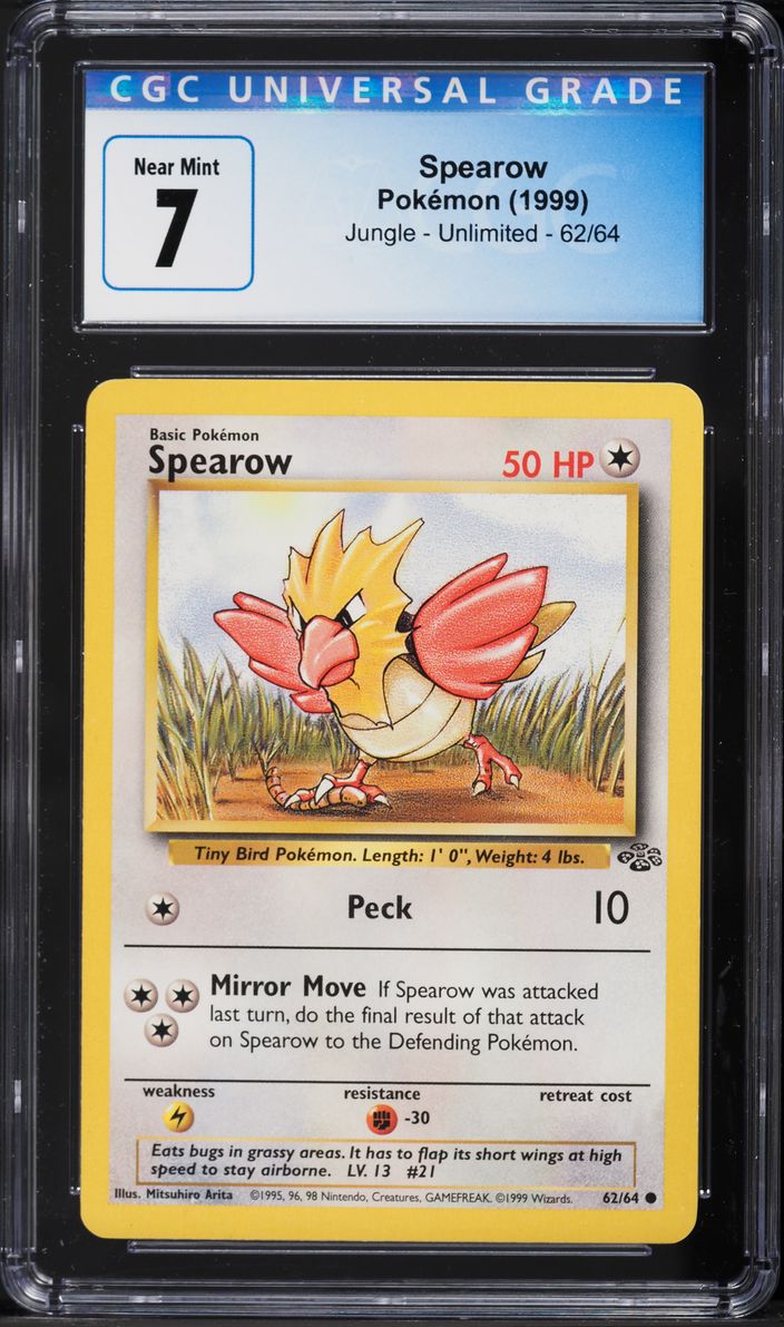1999 Pokemon Jungle Spearow #62 CGC 7 NRMT