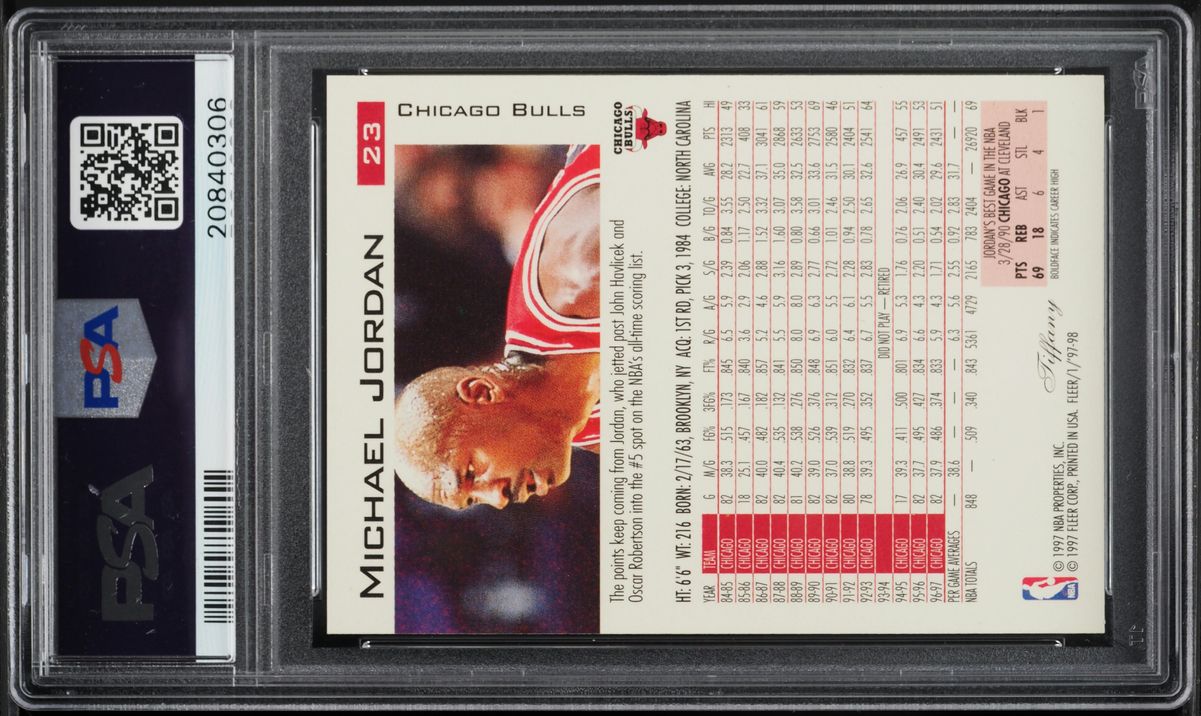 1997 Fleer Tiffany Michael Jordan #23 PSA 10 GEM MINT