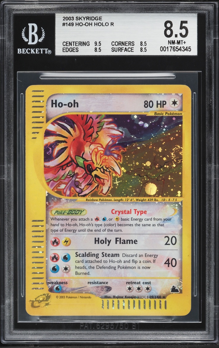 2003 Pokemon Skyridge Holo Crystal Ho-Oh #149 BGS 8.5 NM-MT+