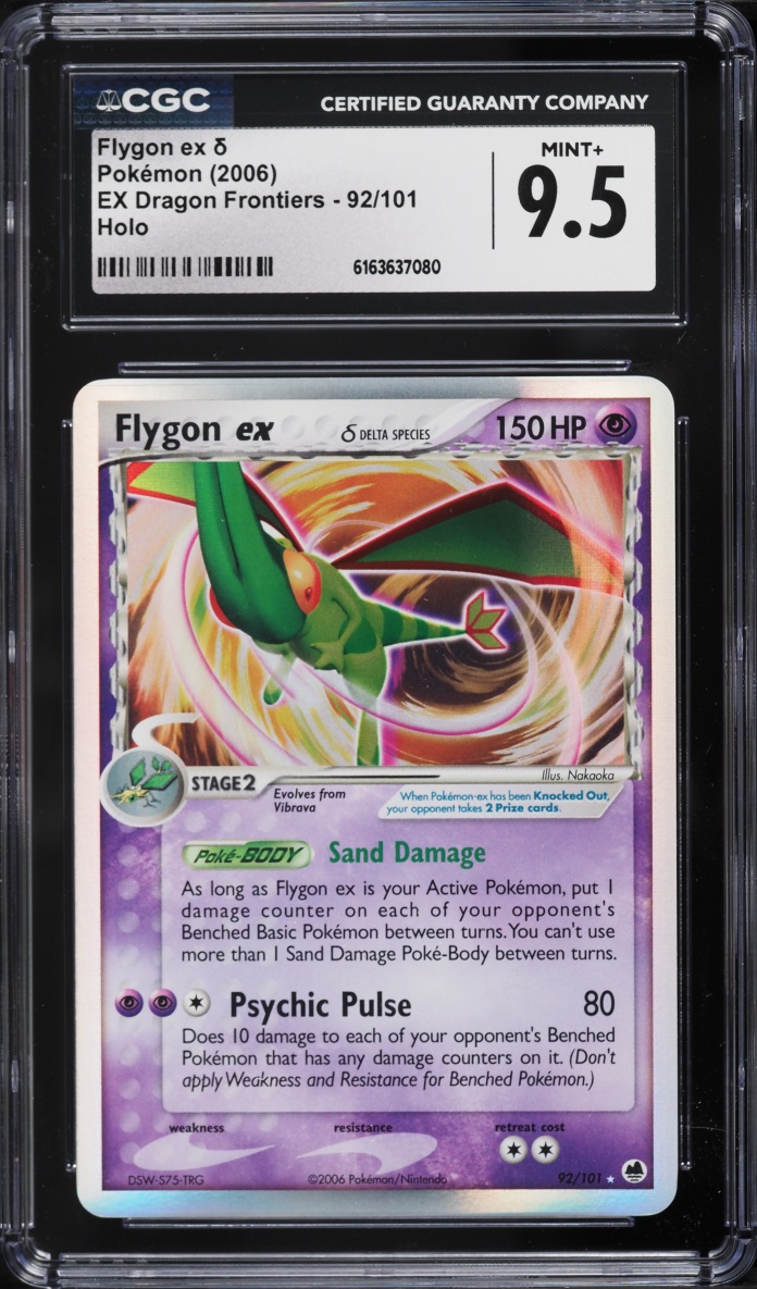 2006 Pokemon EX Dragon Frontiers Holo Flygon Ex #92 CGC 9.5 MINT+