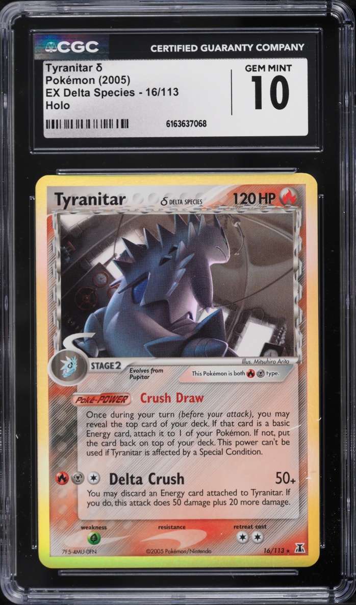 2005 Pokemon EX Delta Species Holo Tyranitar #16 CGC 10 GEM MINT