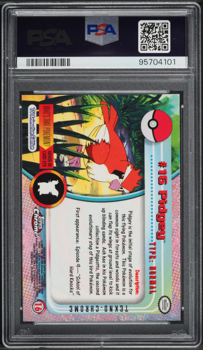 2000 Topps Chrome Pokemon T.V. Tekno Pidgey #16 PSA 10 GEM MINT