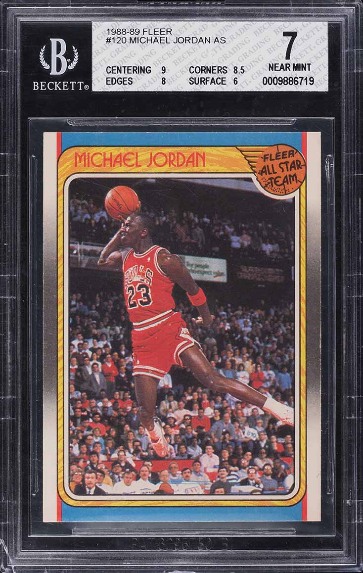 1988 Fleer Basketball Michael Jordan ALL-STAR, AUTO #120 BAS BGS 7