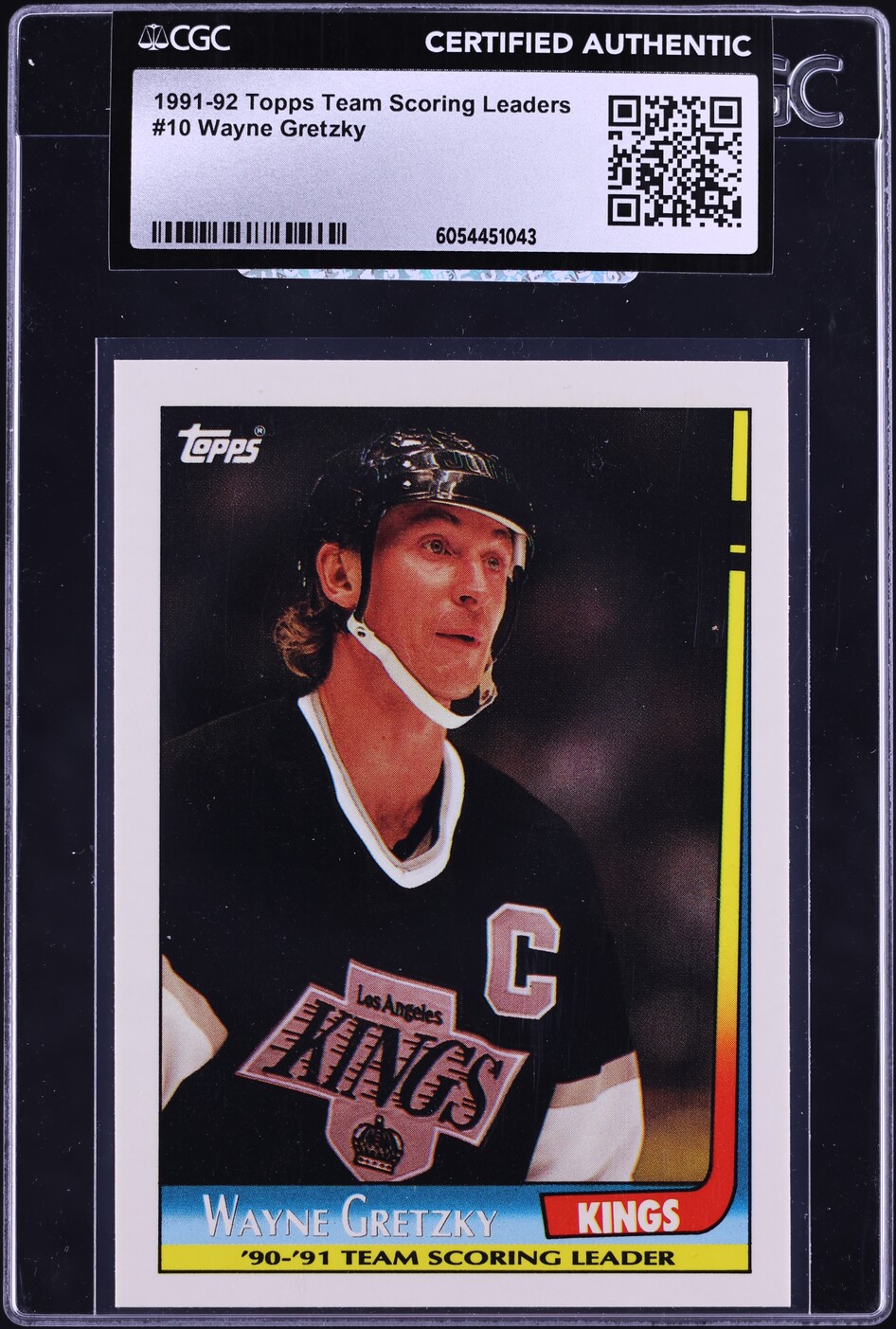 1991 Topps Hockey Wayne Gretzky SCORING LDRS #10 CGC AUTH