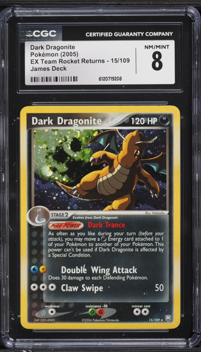 2005 Pokemon EX Team Rocket Returns James Deck Dark Dragonite #15 CGC 8 NM-MT