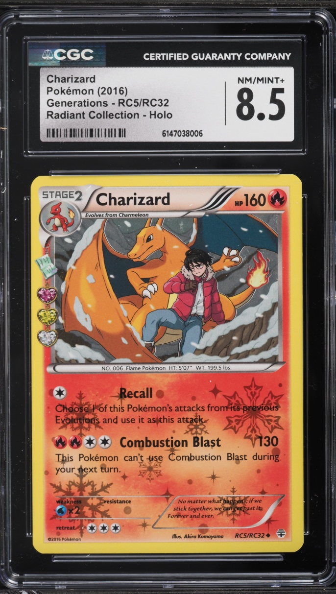 2016 Pokemon XY Generations Radiant Collection Holo Charizard #RC5 CGC 8.5 NM-MT+