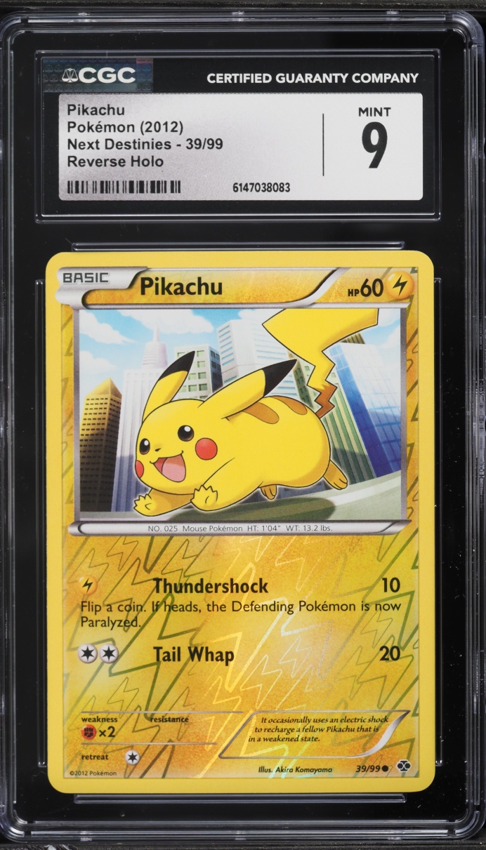 2012 Pokemon Black & White Next Destinies Reverse Holo Pikachu #39 CGC 9 MINT