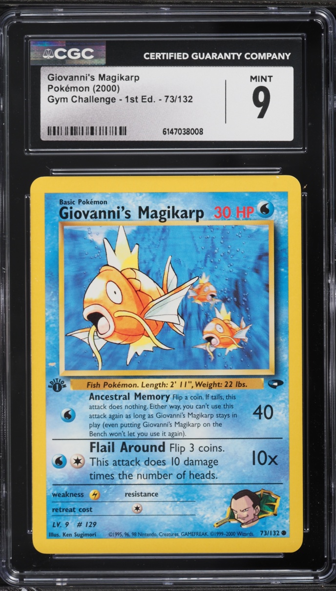 2000 Pokemon Gym Challenge 1st Edition Giovanni's Magikarp #73 CGC 9 MINT