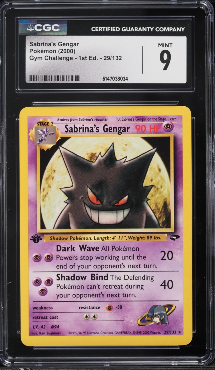 2000 Pokemon Gym Challenge 1st Edition Sabrina's Gengar #29 CGC 9 MINT