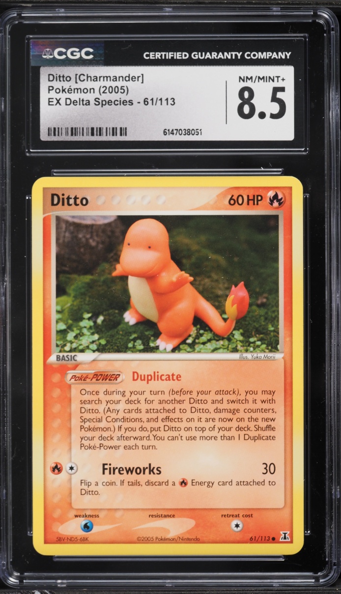 2005 Pokemon EX Delta Species Ditto Charmander #61 CGC 8.5 NM-MT+