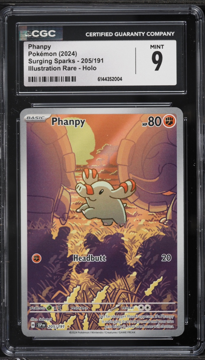 2024 Pokemon Scarlet & Violet Surging Sparks IR Phanpy #205 CGC 9 MINT