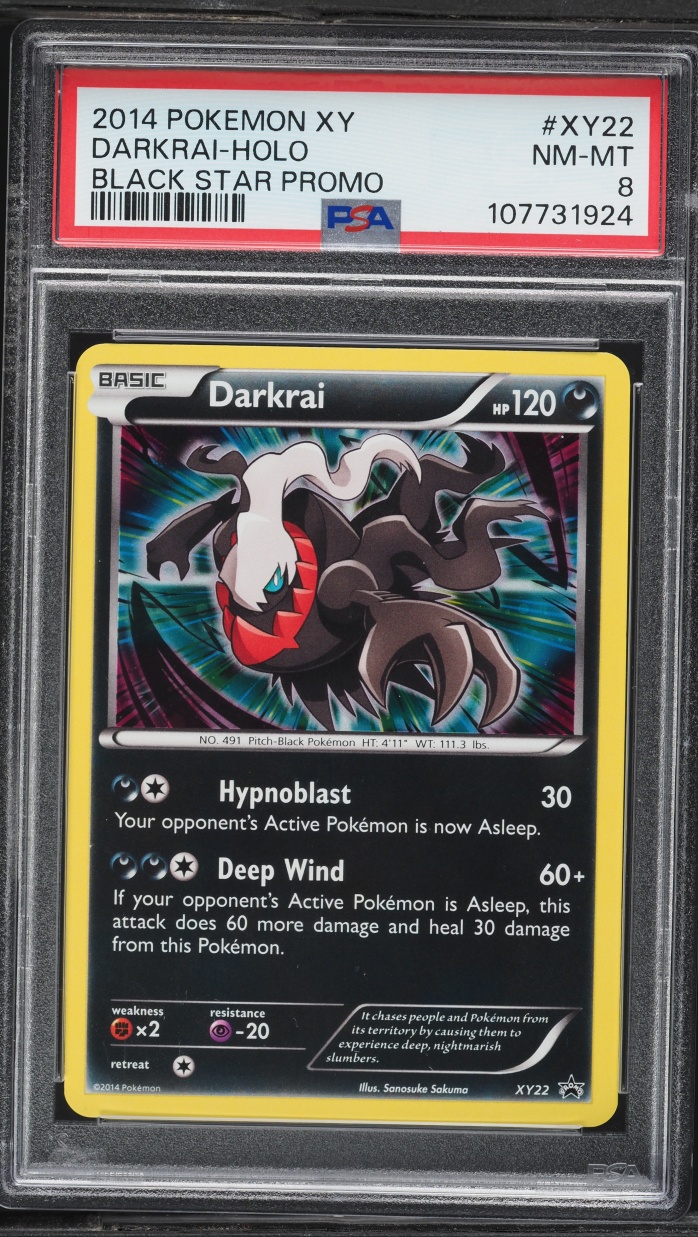 2014 Pokemon XY Black Star Promo Holo Darkrai #XY22 PSA 8 NM-MT