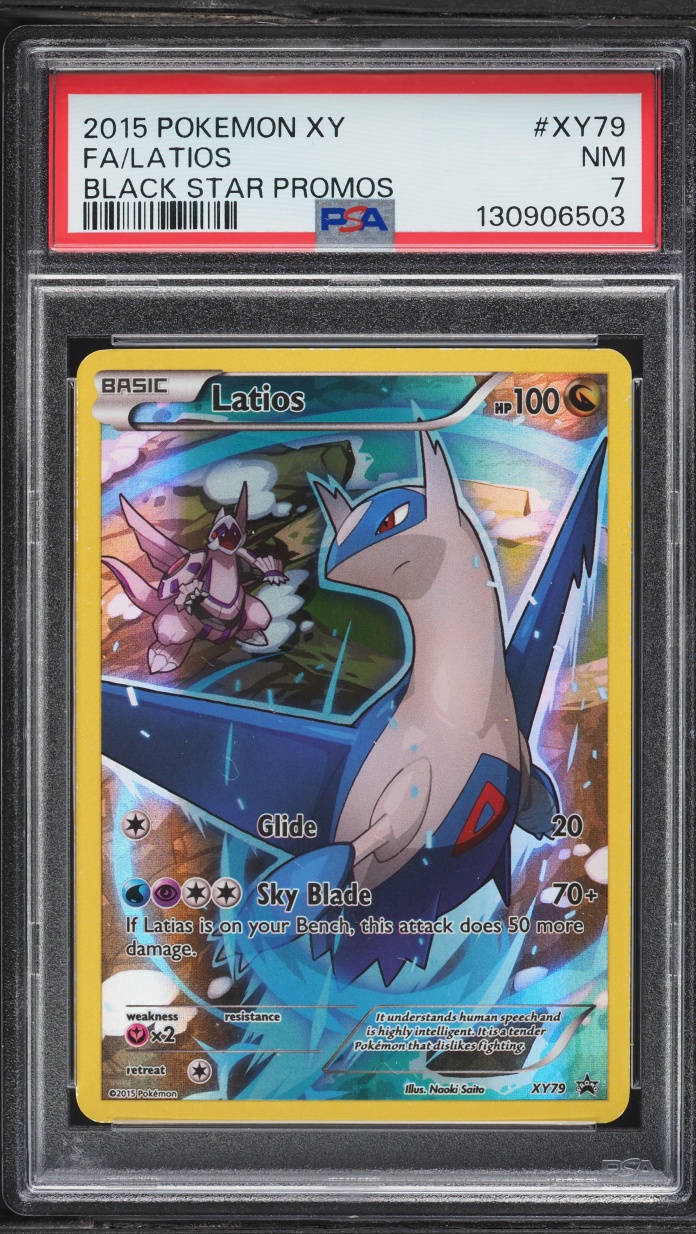 2015 Pokemon XY Black Star Promo Full Art Latios #XY79 PSA 7 NRMT