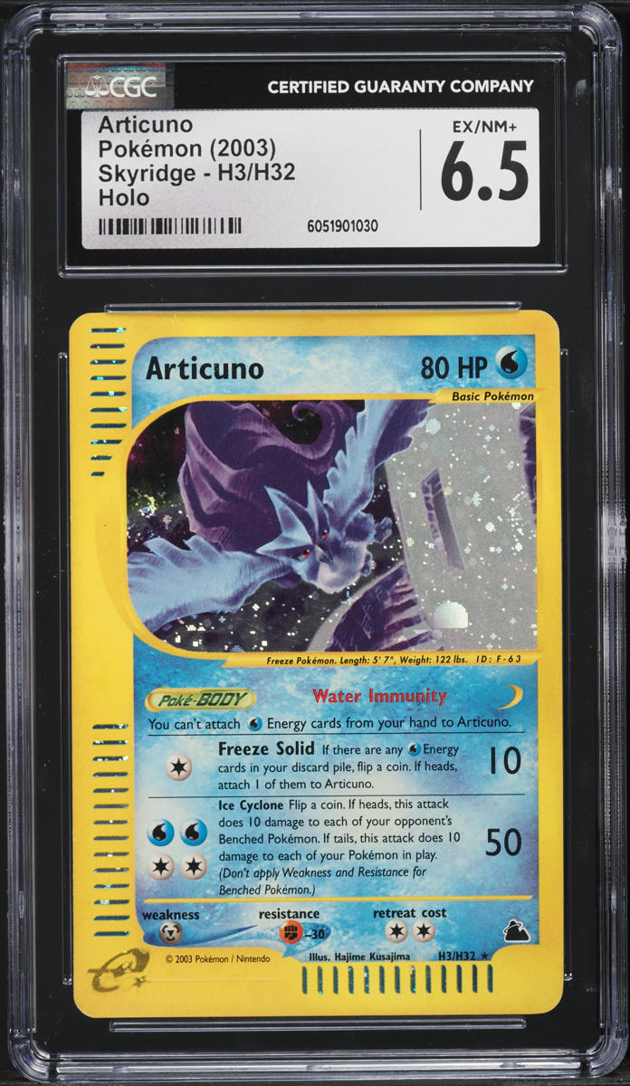 2003 Pokemon Skyridge Holo Articuno #H3 CGC 6.5 EXMT+