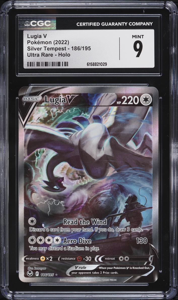 2022 Pokemon Sword & Shield Silver Tempest Alt Art Lugia V #186 CGC 9 MINT