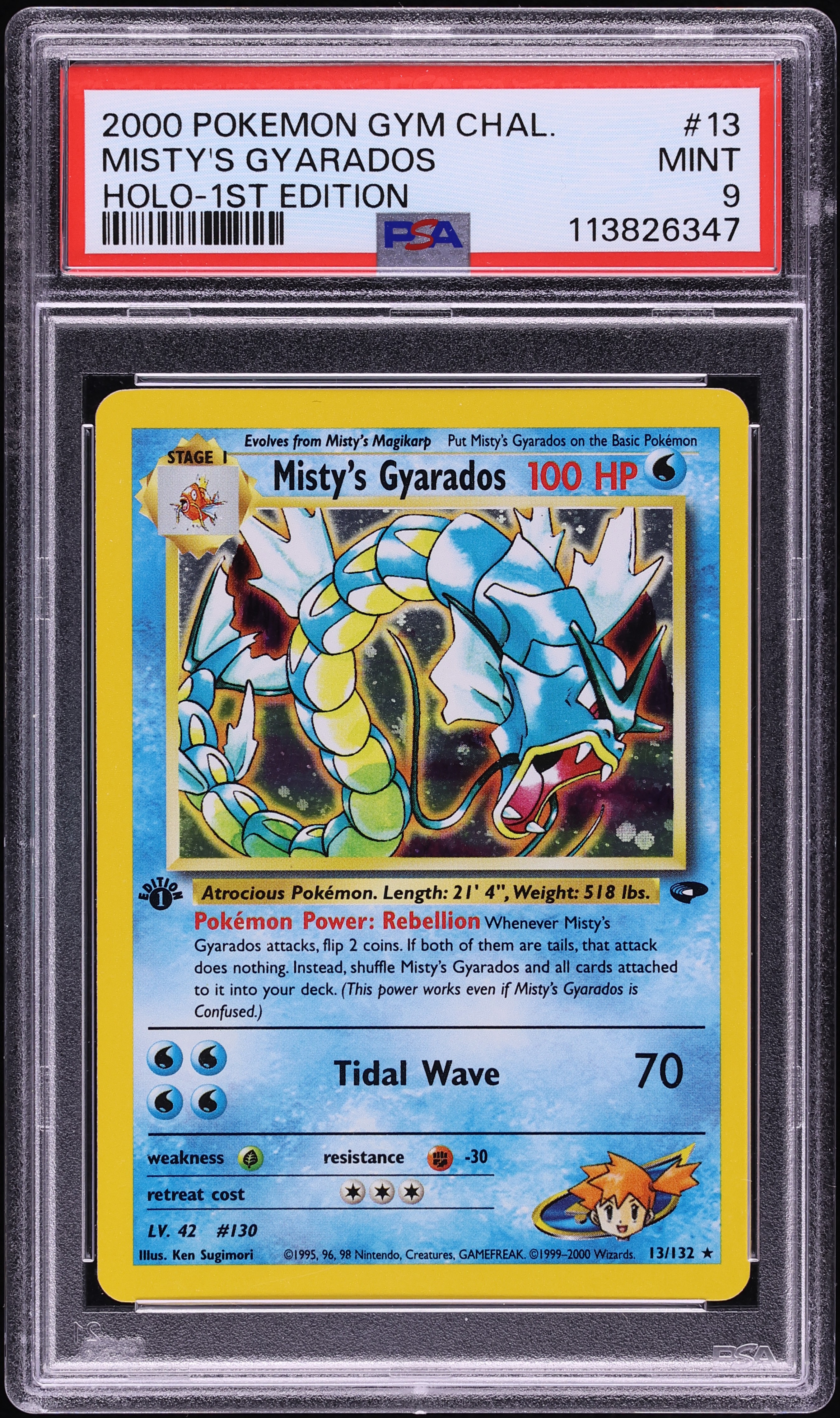 2000 Pokemon Gym Challenge 1st Edition Holo Misty's Gyarados #13 PSA 9 MINT
