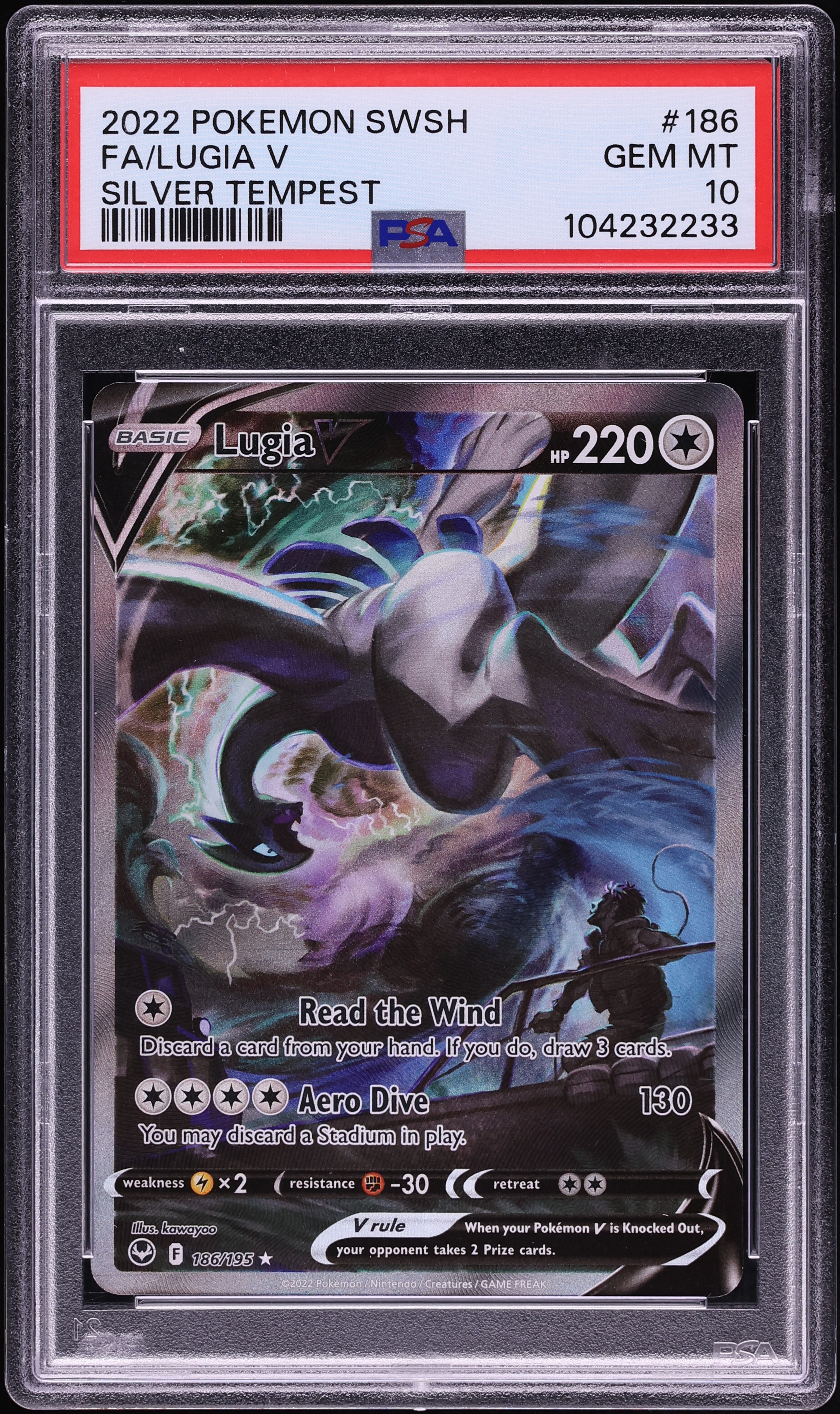 2022 Pokemon Sword & Shield Silver Tempest Alt Art Lugia V #186 PSA 10 GEM MINT