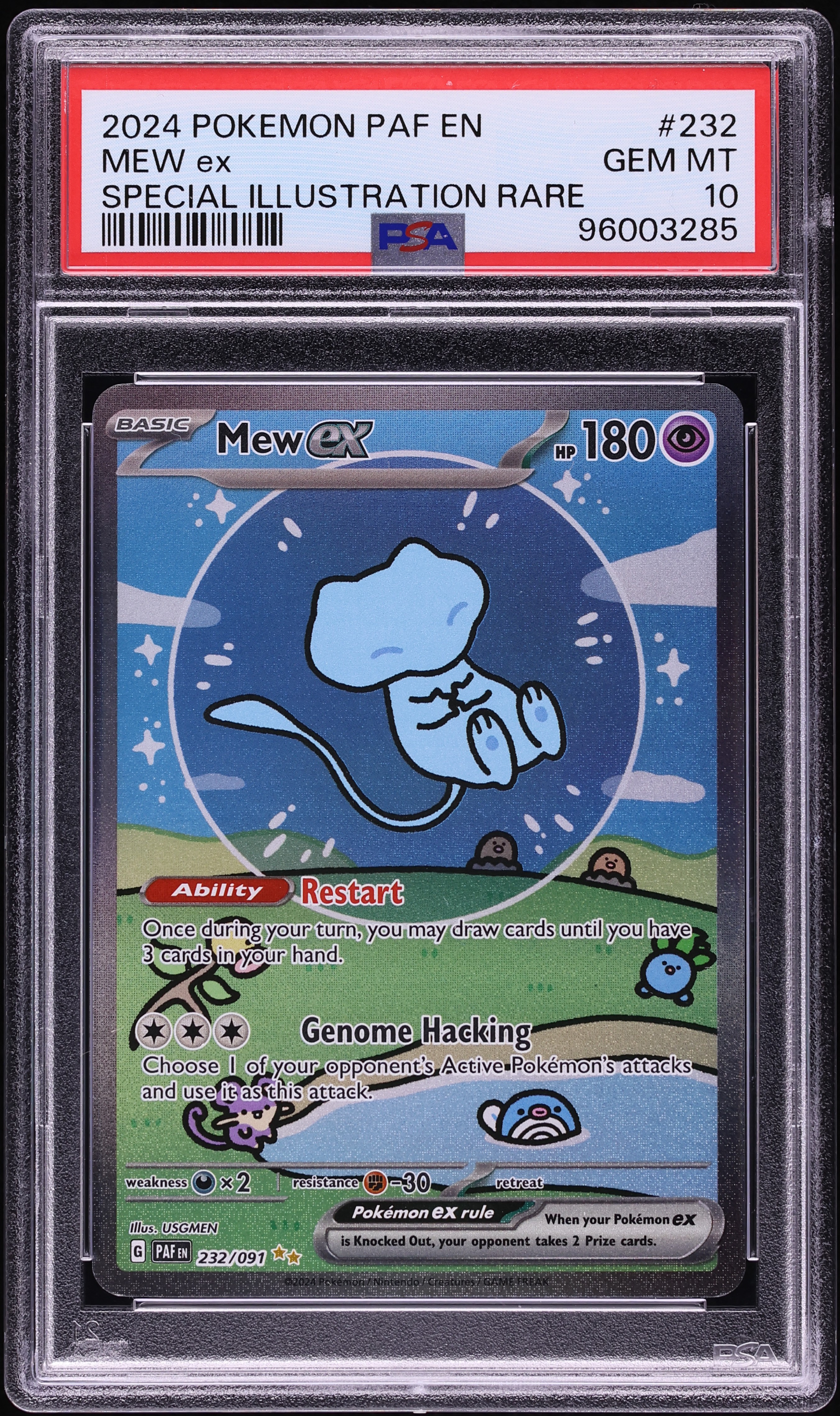 2024 Pokemon Scarlet & Violet Paldean Fates SIR Shiny Mew ex #232 PSA 10 GEM MINT