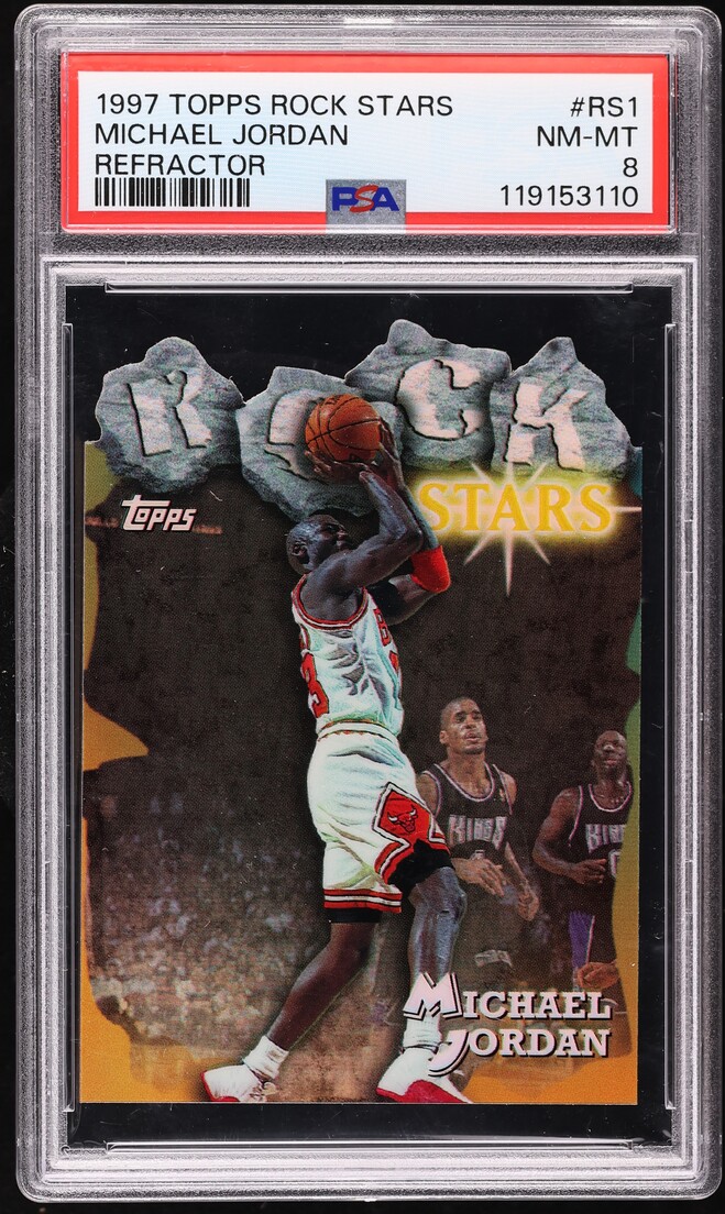 1997 Topps Rock Stars Refractor Die-Cut Michael Jordan #RS1 PSA 8 NM-MT