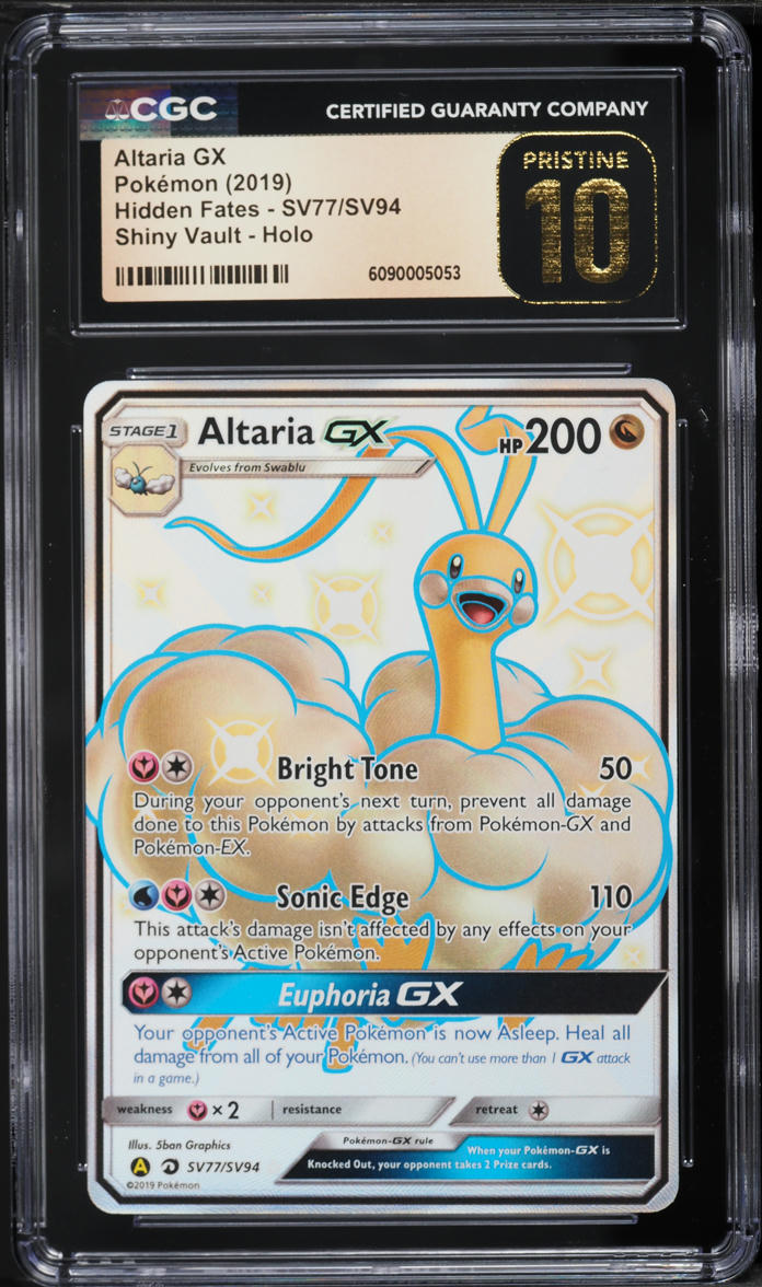 2019 Pokemon SM Hidden Fates Shiny Vault Full Art Shiny Altaria GX #SV77 CGC 10 PRISTINE