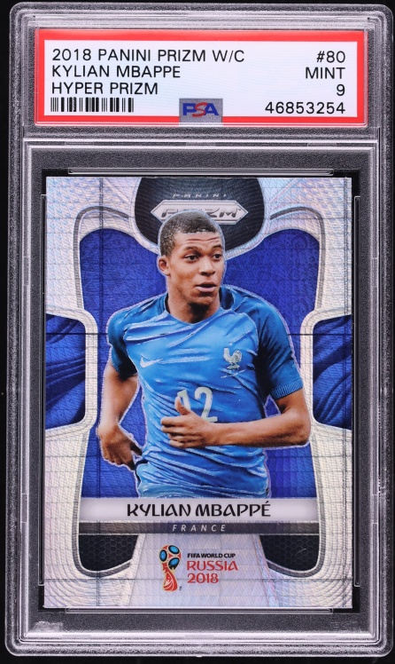 2018 Panini Prizm World Cup Hyper Kylian Mbappe ROOKIE #80 PSA 9 MINT - Photo 1