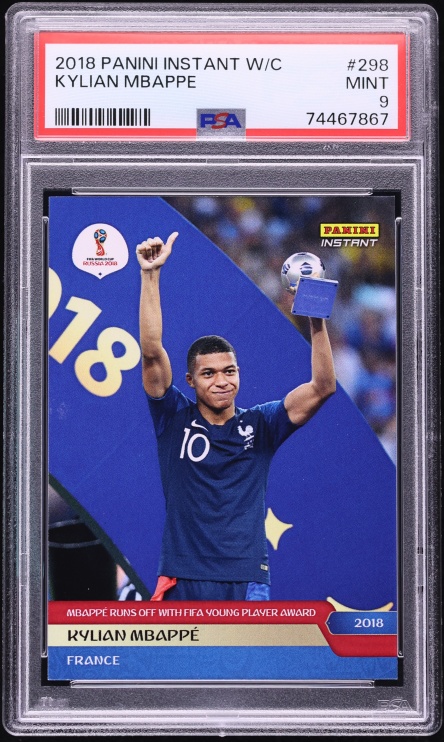 2018 Panini Instant World Cup Kylian Mbappe ROOKIE /630 #298 PSA 9 MINT - Photo 1