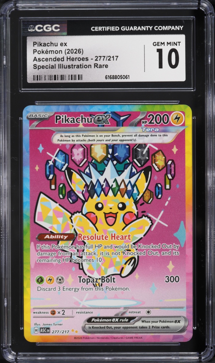 2026 Pokemon Mega Evolution Ascended Heroes SIR Pikachu Ex #277 CGC 10 GEM MINT