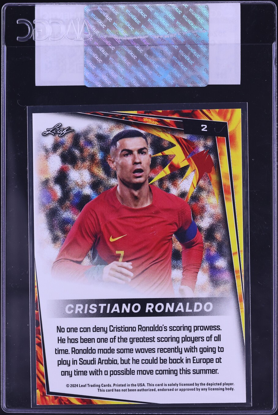 2024 Leaf Soccer Blaster Cristiano Ronaldo #2 CGC AUTH
