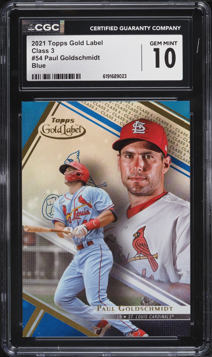 2021 Topps Gold Label Class 3 Blue Paul Goldschmidt /50 #54 CGC 10 GEM MINT