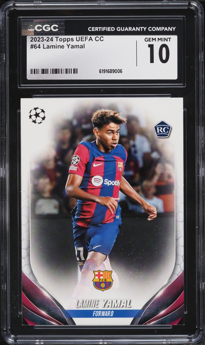 2023 Topps UEFA Club Competition Lamine Yamal ROOKIE #64 CGC 10 GEM MINT