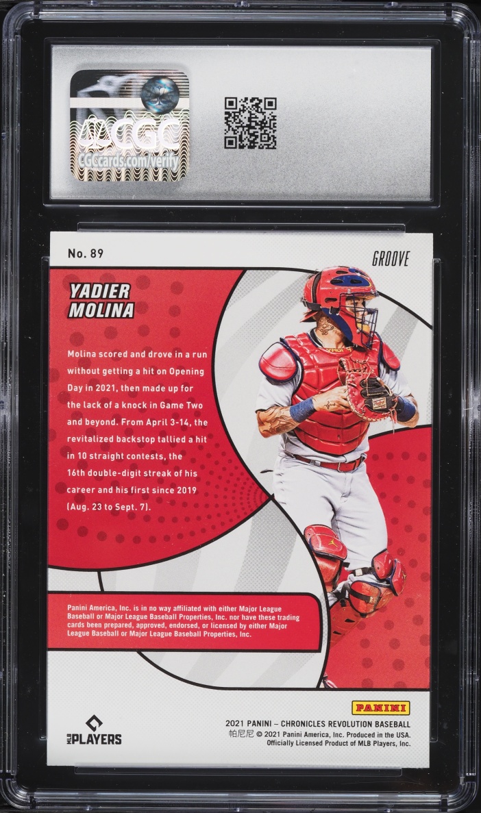 2021 Panini Chronicles Revolution Groove Yadier Molina #89 CGC 10 GEM MINT